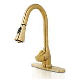 MSI 1 Handle Pull-Down Sprayer Kitchen Faucet - 803 Gold Faucets