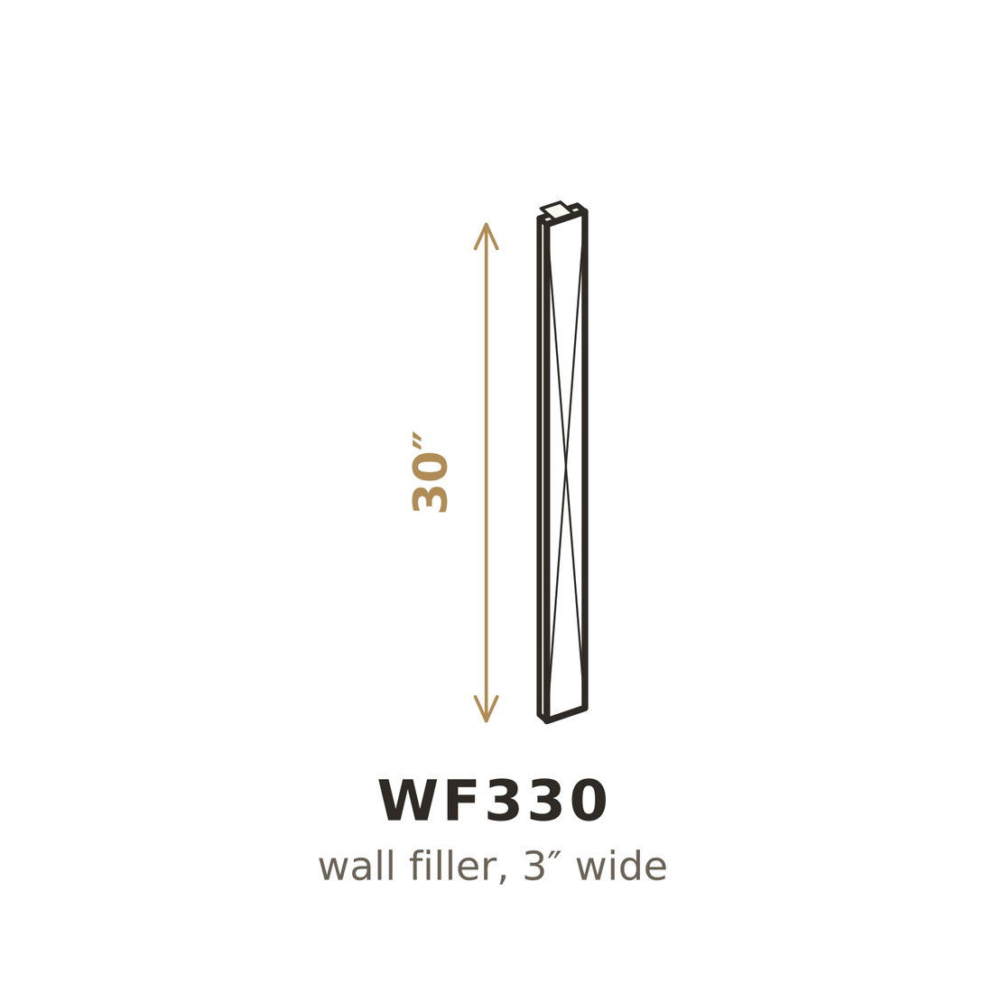 Toasted Maple Walnut Wall Filler 3" x 30"