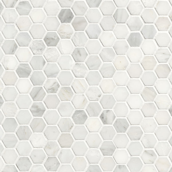 MSI Arabescato Carrara 1" Hexagon Mosaic Tile