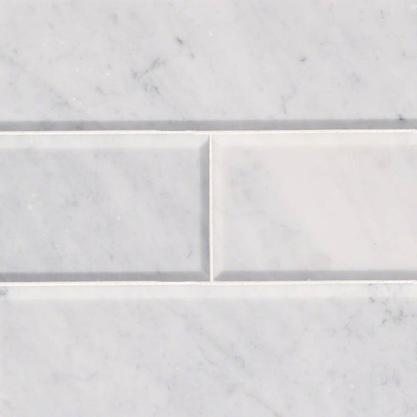 MSI Arabescato Carrara Beveled Tile 4x12