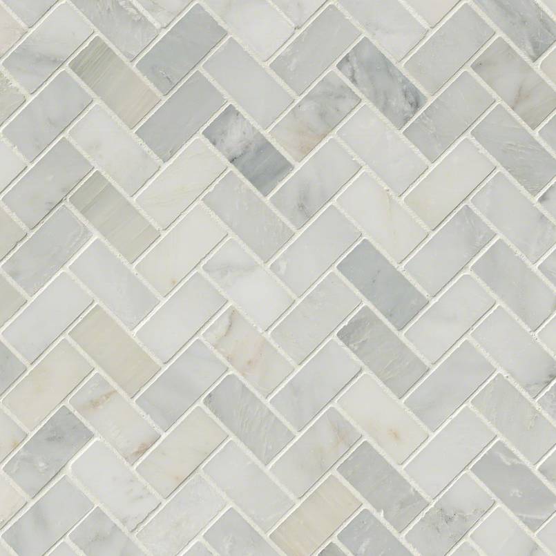MSI Arabescato Carrara Herringbone Pattern