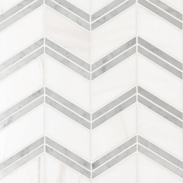 MSI Bianco Dolomite Marble Chevron Pattern
