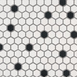 MSI Domino Black and White 1" Hexagon Mosaic Tile