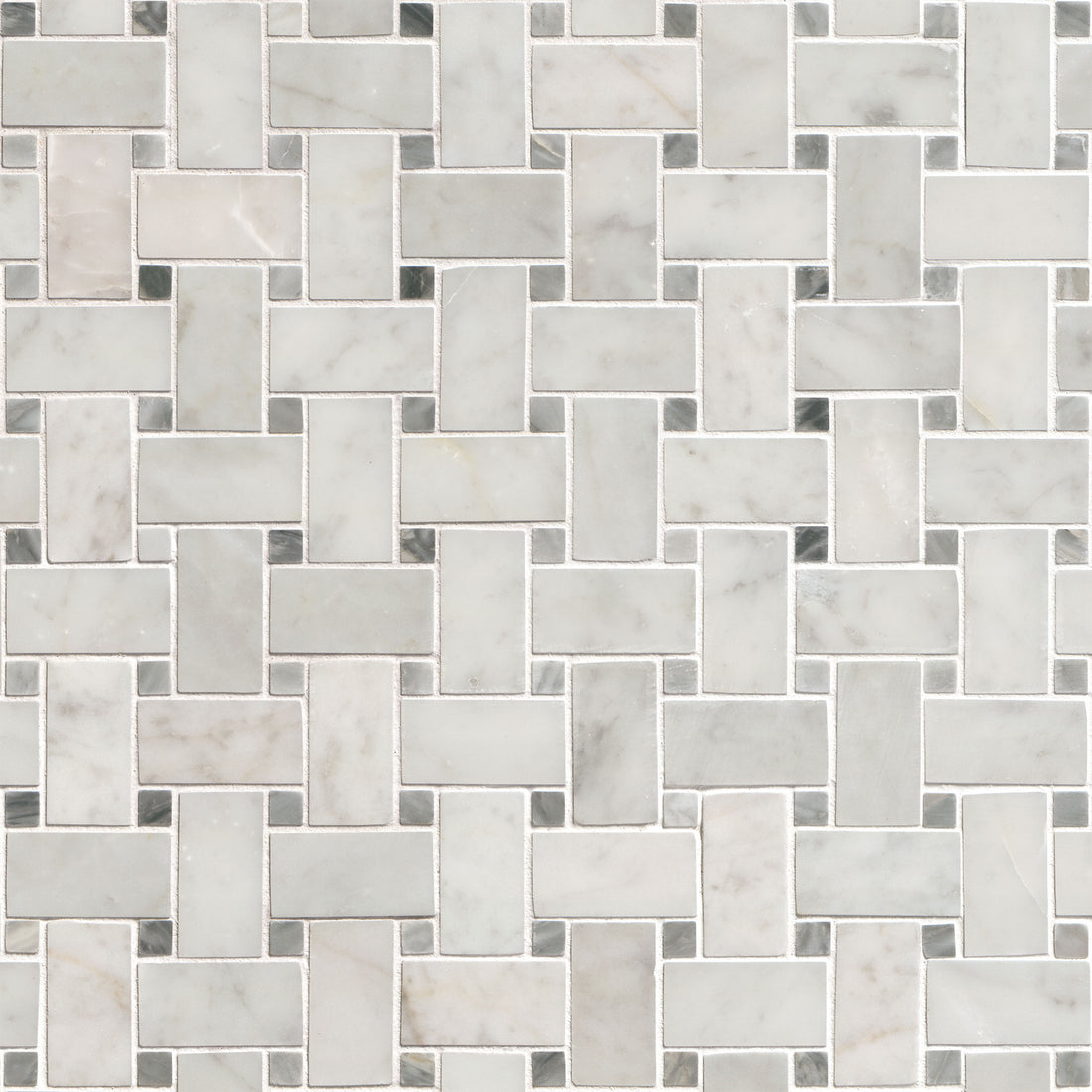 MSI Carrara White Basketweave Tile - Honed