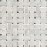 MSI Carrara White Basketweave Tile - Honed