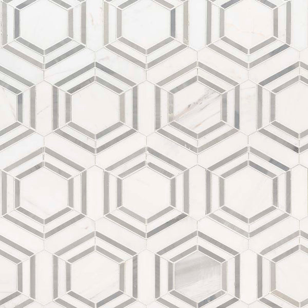 MSI Bianco Dolomite Georama Grigio Polished Marble Tile