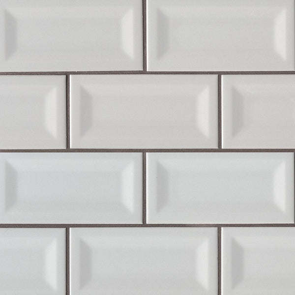 MSI Domino Gray Glossy Inverted Beveled Tile 3x6