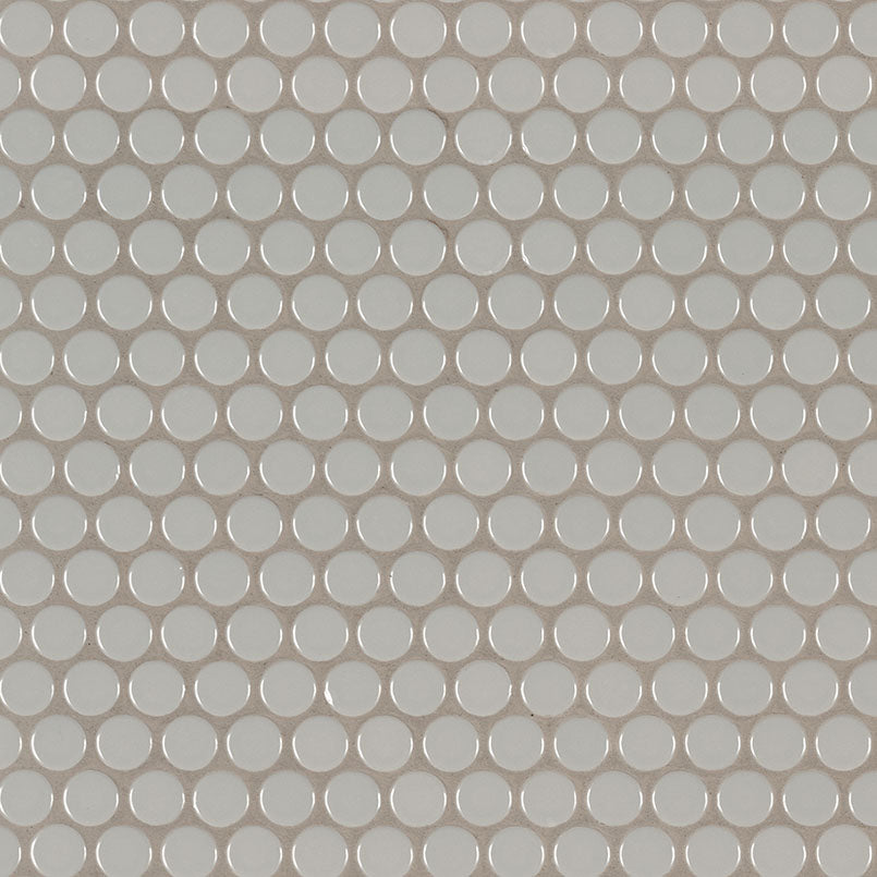 MSI Domino Gray Glossy Penny Round Mosaic
