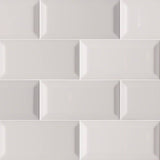 MSI Domino Gray Glossy Beveled Subway Tile 3x6