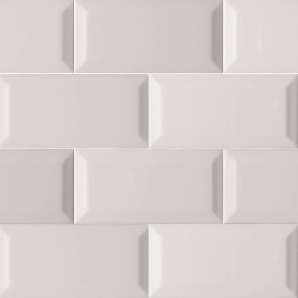 MSI Domino Gray Glossy Beveled Subway Tile 3x6