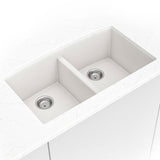 MSI White Quartz Double Bowl 50/50-3219 Sinks
