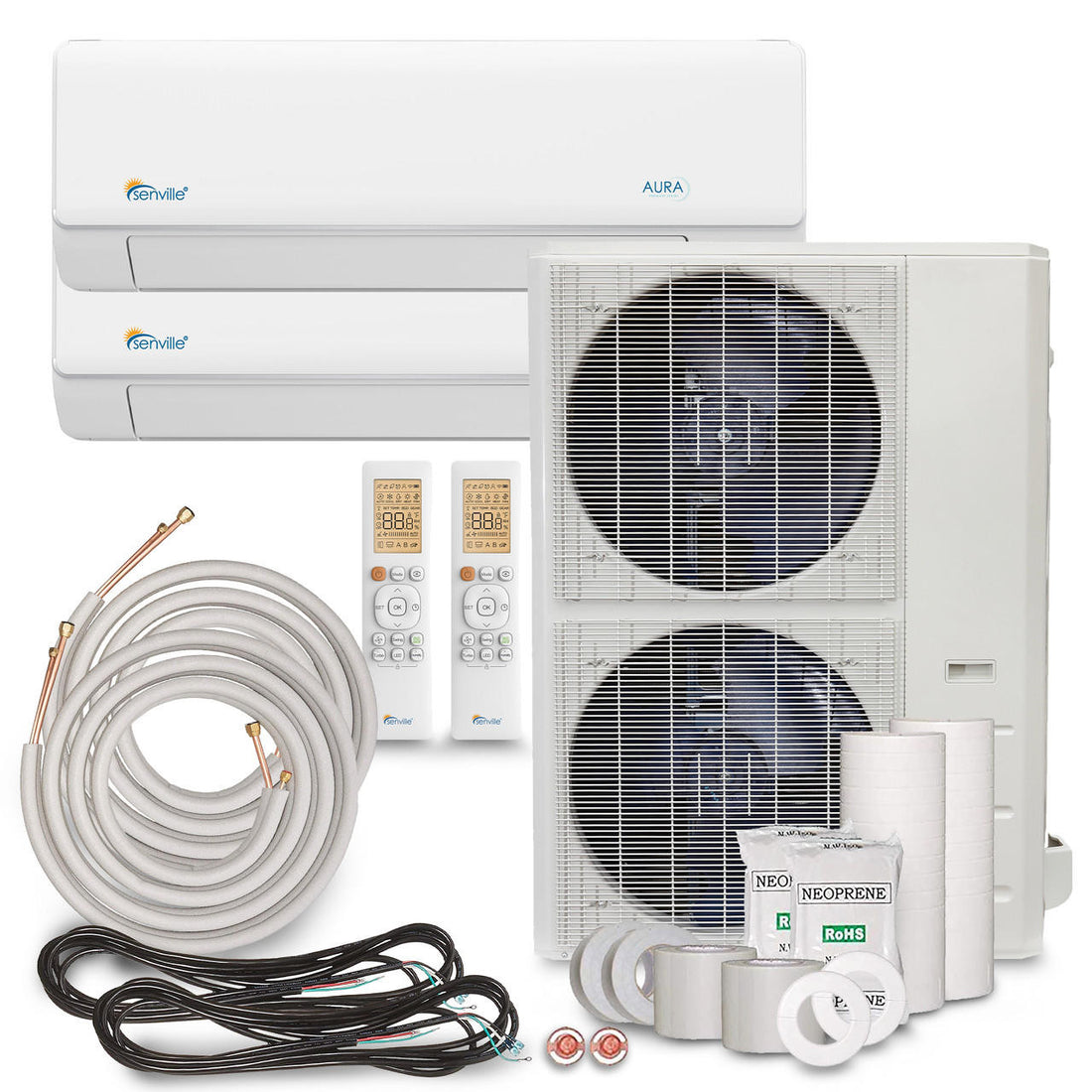 Senville 48000 BTU Dual Zone Ductless Mini Split & Heat Pump | SENA/48HF/D