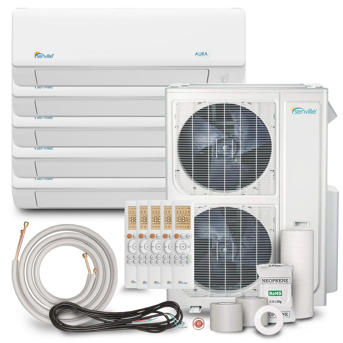 Senville 48000 BTU Five Zone Ductless Mini Split & Heat Pump | SENA/48HF/F