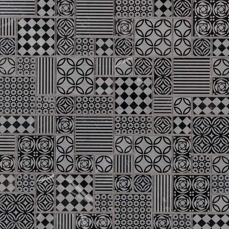 MSI Tetris Nero 10mm Natural Stone Mosaic