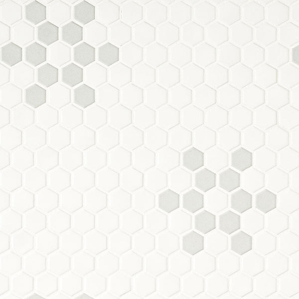 MSI Domino White and Gray Mod Petal Pattern Matte