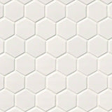 MSI Domino White Glossy 2" Hexagon Mosaic Tile