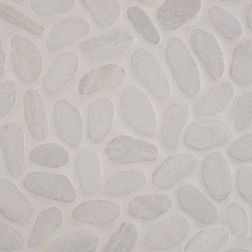 MSI White Marble Pebbles Tumbled Tile