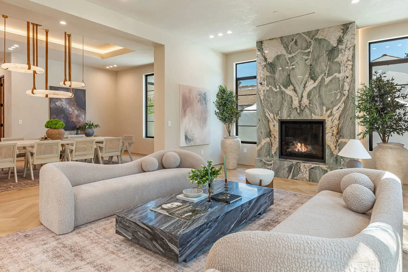 Allora Sella Herringbone European Oak flooring laid in herringbone pattern in a living room setting.