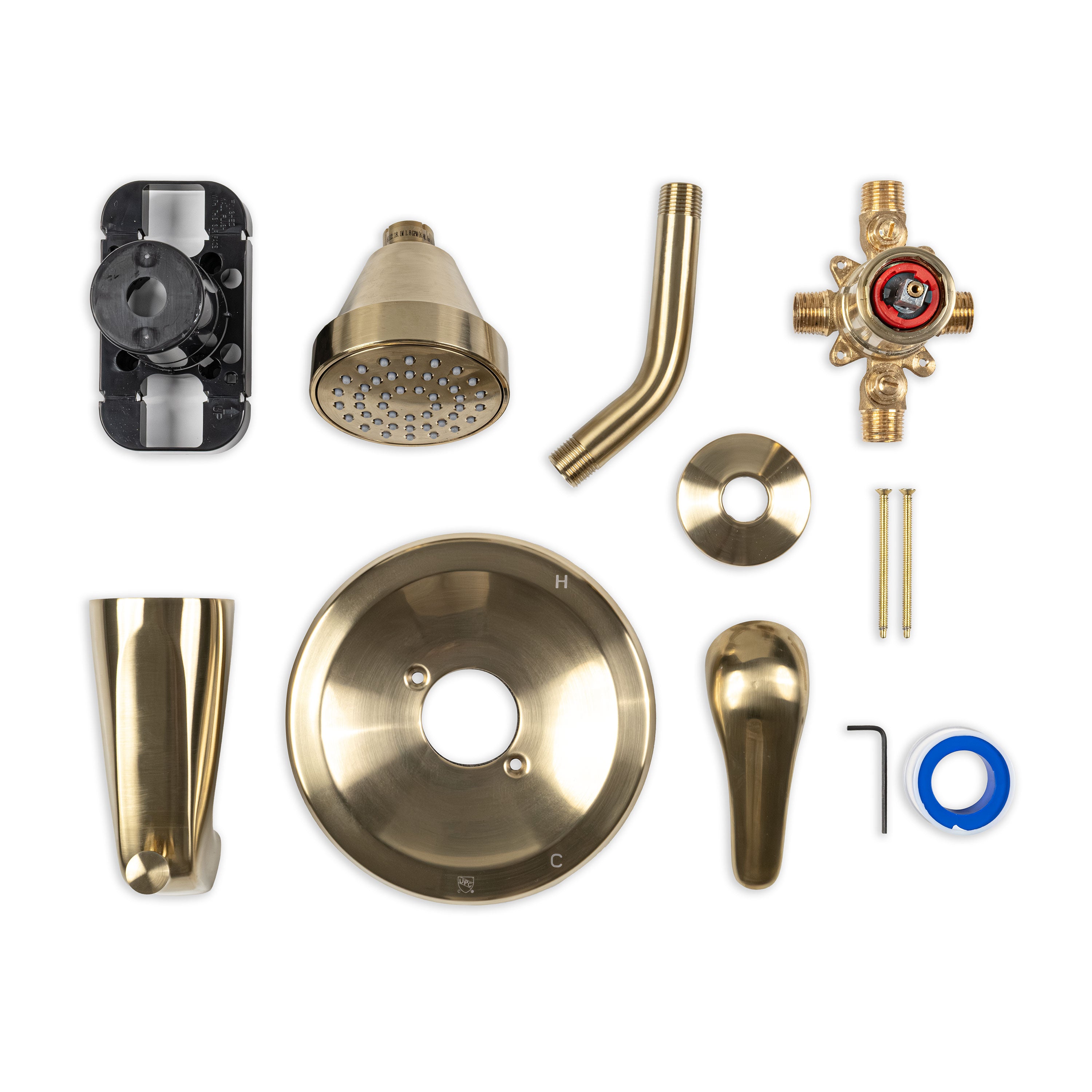 1-Handle 1-Spray Tub and Shower Faucet with Pressure Balance Valve – Gold
