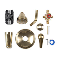 MSI 1-Handle 1-Spray Tub and Shower Faucet with Pressure Balance Valve — surface detail in gold tonality