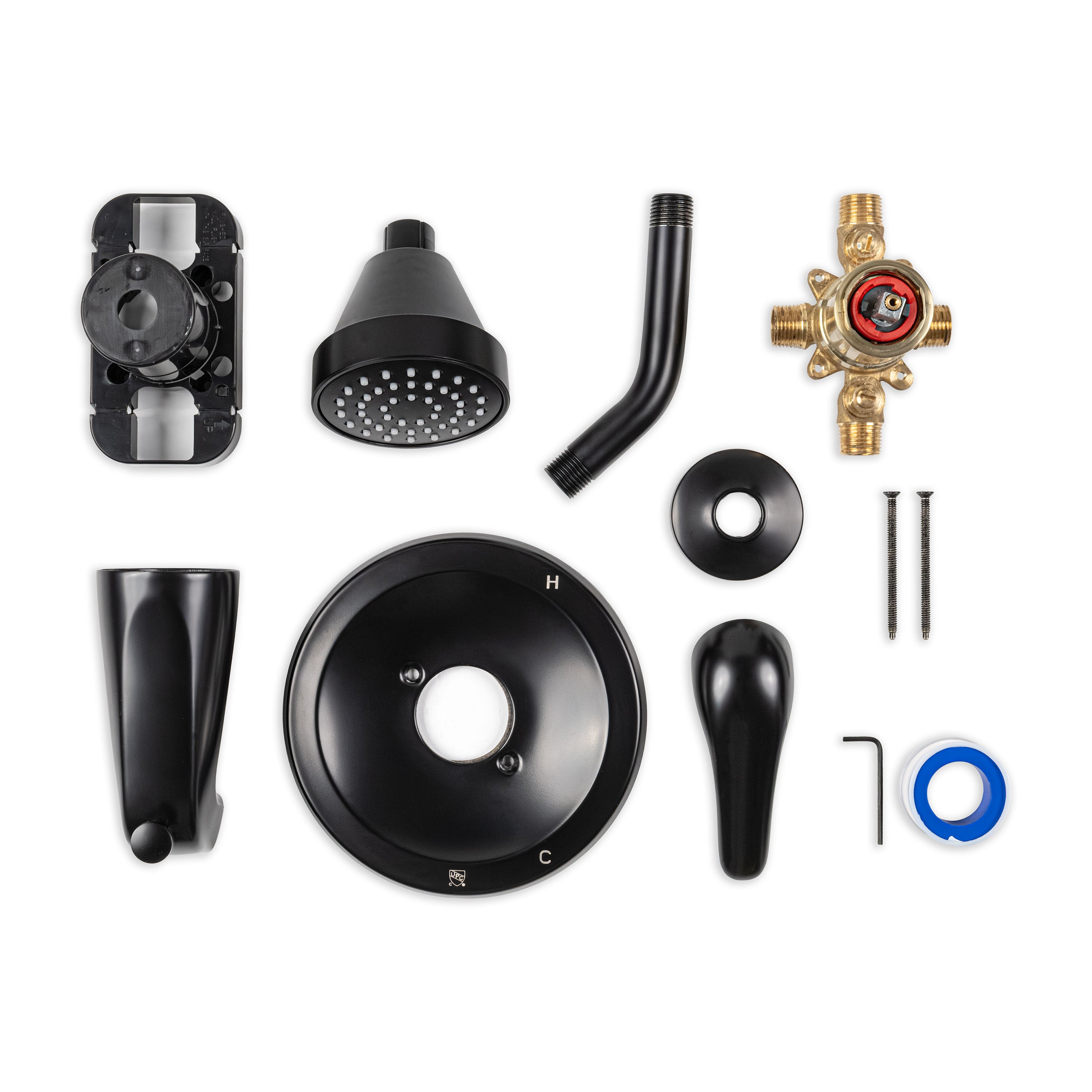 1-Handle 1-Spray Tub and Shower Faucet with Pressure Balance Valve – Matte Black