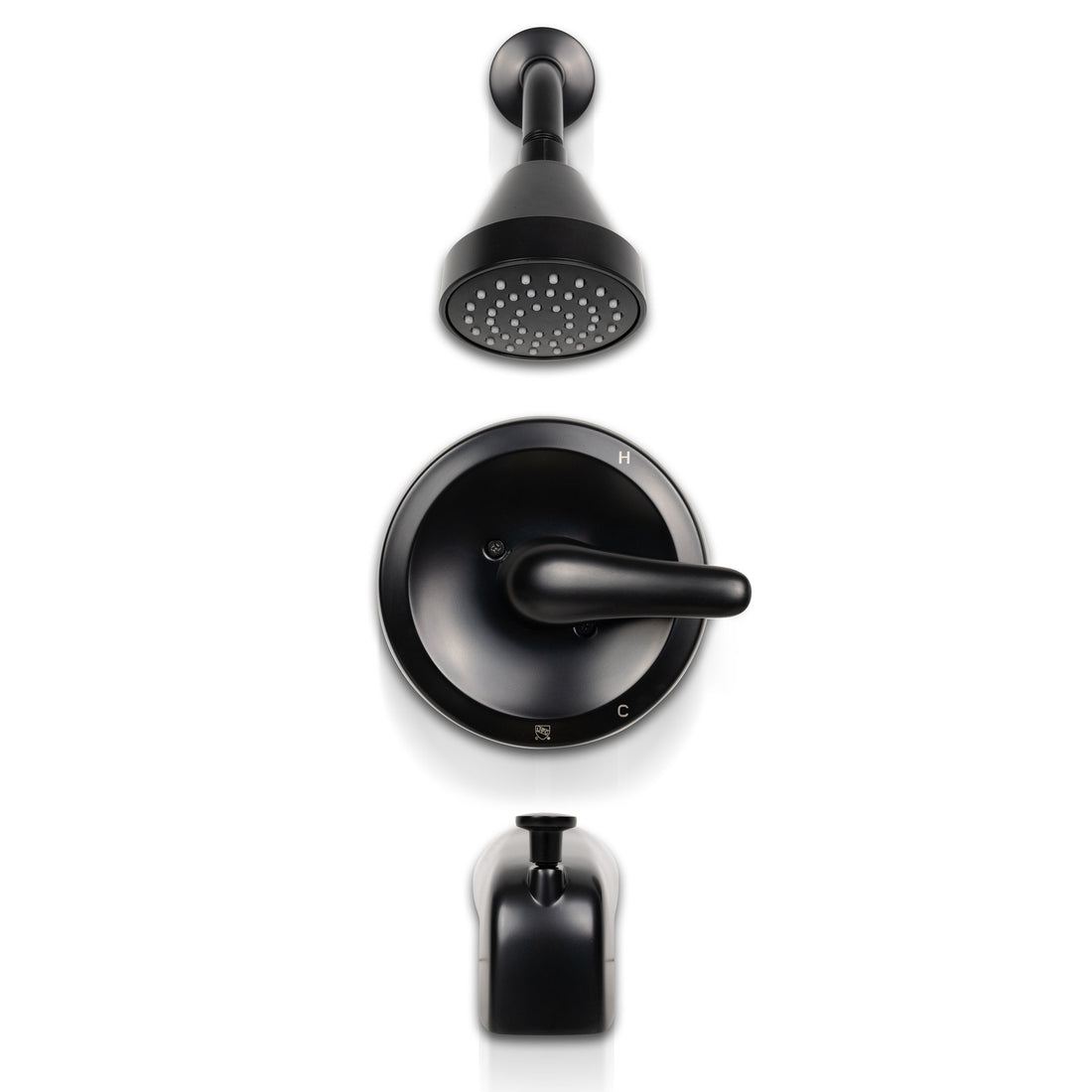 MSI 1-Handle 1-Spray Tub and Shower Faucet with Pressure Balance Valve - 608 Matte Black Faucets