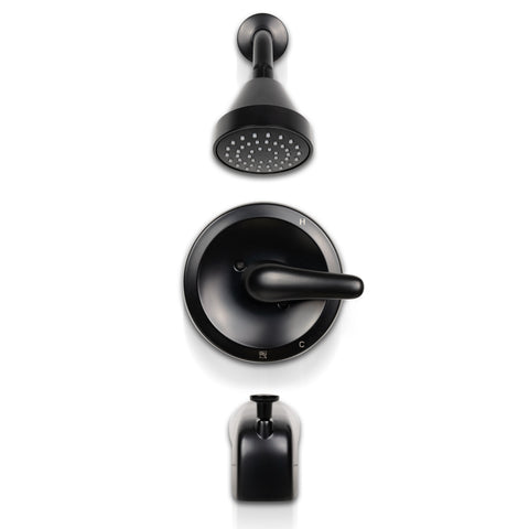 MSI 1-Handle 1-Spray Tub and Shower Faucet with Pressure Balance Valve - 608 Matte Black Faucets