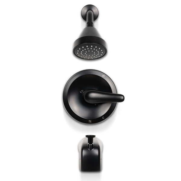 MSI 1-Handle 1-Spray Tub and Shower Faucet with Pressure Balance Valve - 608 Matte Black Faucets