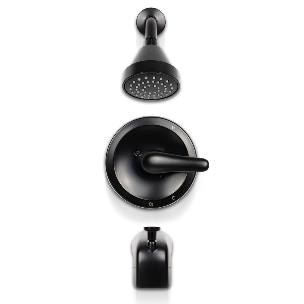 MSI 1-Handle 1-Spray Tub and Shower Faucet with Pressure Balance Valve — Kitchen Faucet in black tonality
