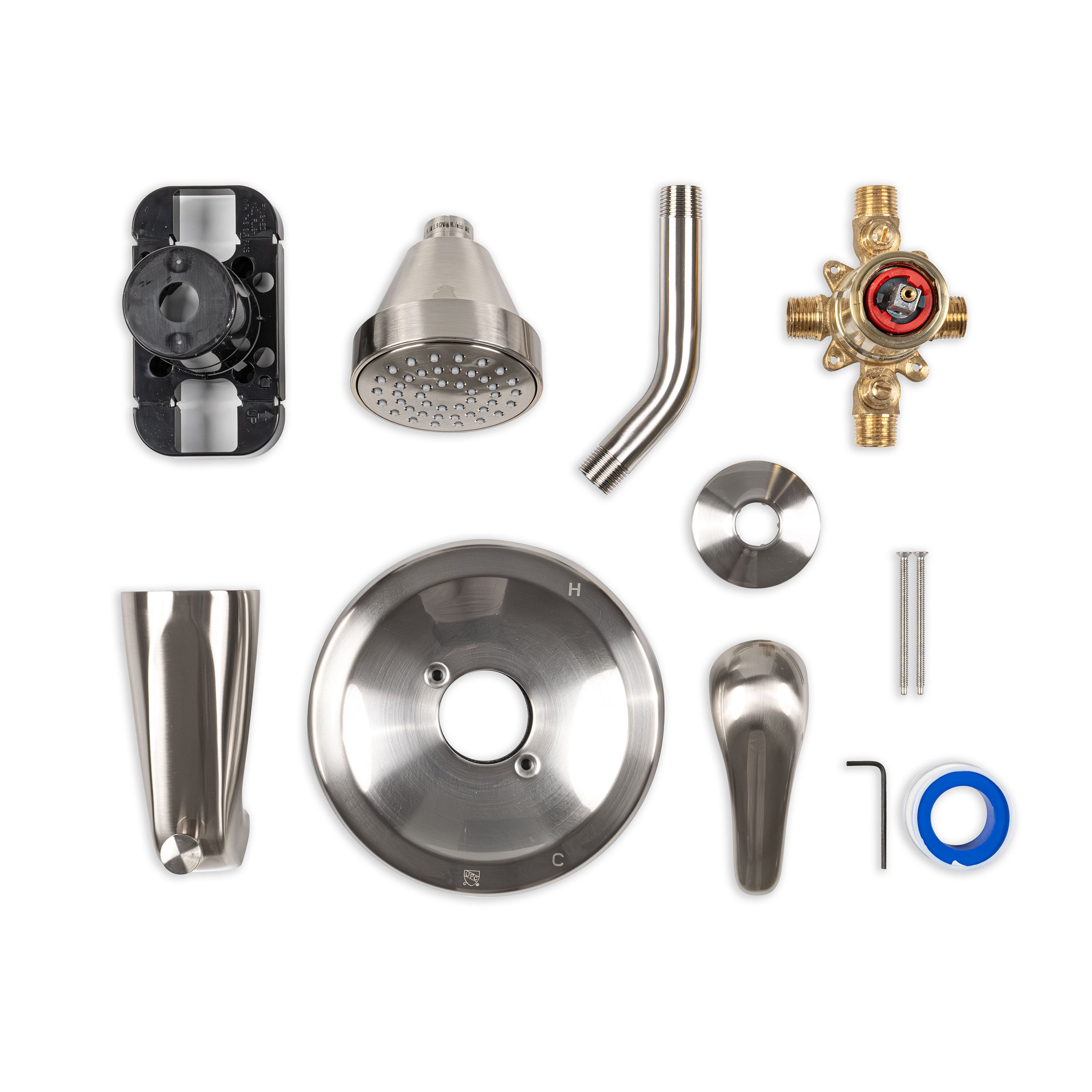 1-Handle 1-Spray Tub and Shower Faucet with Pressure Balance Valve – Brushed Nickel