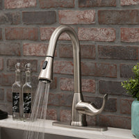 MSI 1 Handle Pull-Down Sprayer Kitchen Faucet — surface detail in natural tonality
