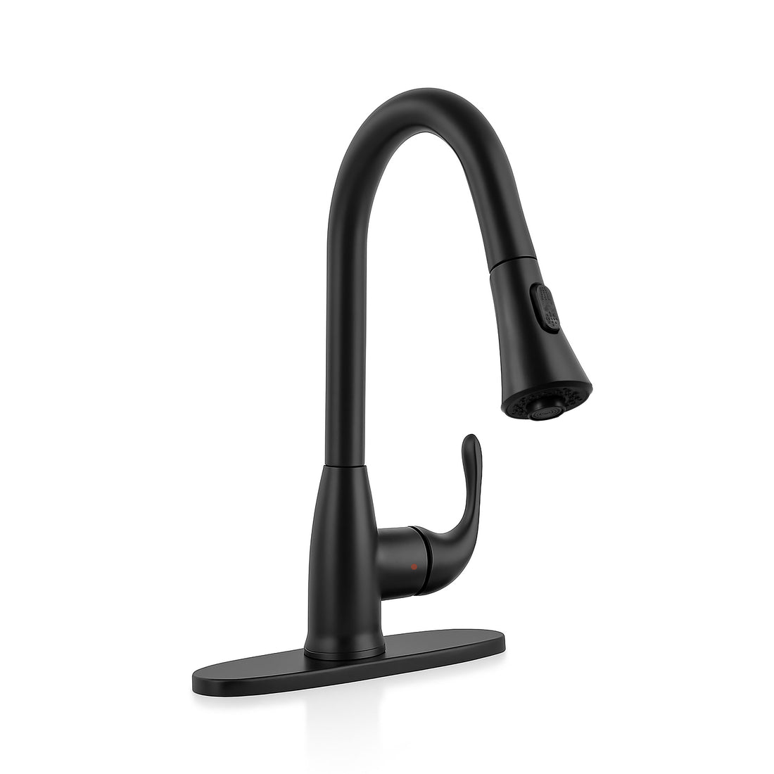 MSI 1-Handle Pull-Down Sprayer Kitchen Faucet with deckplate - 803 Matte Black Faucets