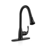 MSI 1-Handle Pull-Down Sprayer Kitchen Faucet with deckplate - 803 Matte Black Faucets
