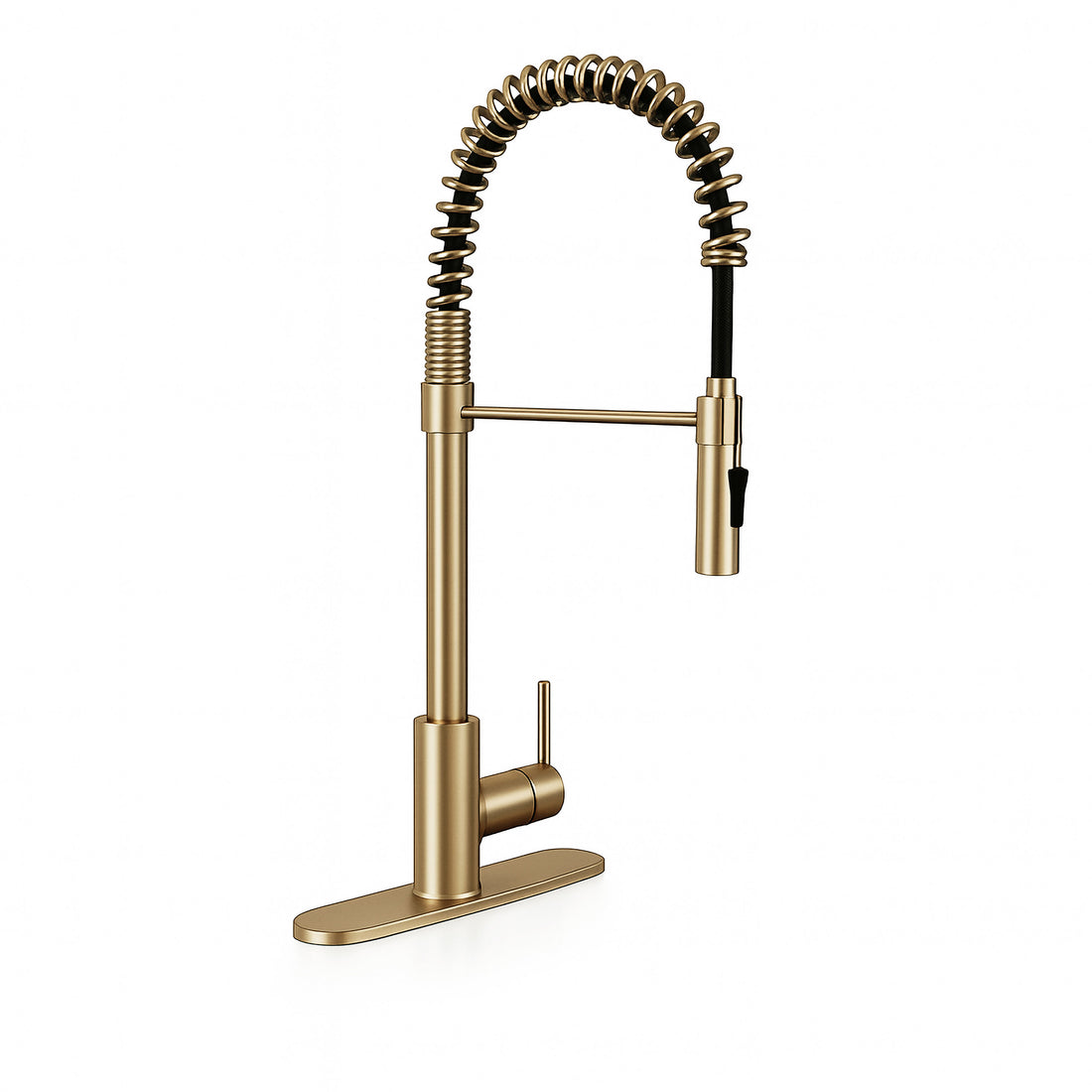 MSI 1-Handle Pull-Down Sprayer Kitchen Faucet with deckplate - 804 Gold Faucets