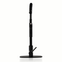 MSI 1-Handle Pull-Down Sprayer Kitchen Faucet with deckplate — surface detail in black tonality