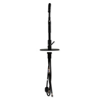 MSI 1-Handle Pull-Down Sprayer Kitchen Faucet with deckplate — surface detail in black tonality