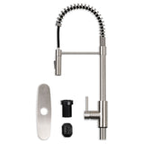 MSI 1-Handle Pull-Down Sprayer Kitchen Faucet with deckplate - 804 Nickel-Brushed Faucets