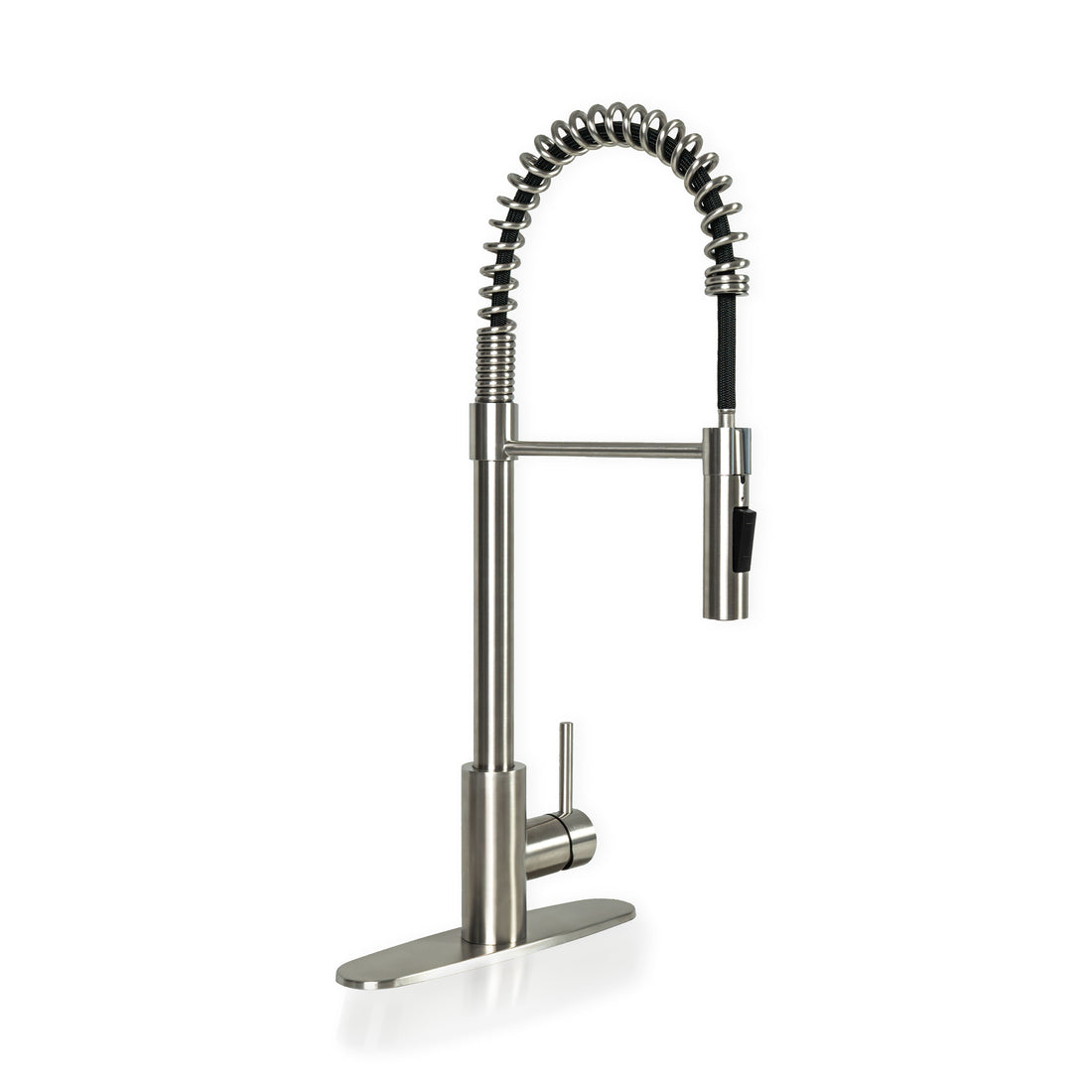 MSI 1-Handle Pull-Down Sprayer Kitchen Faucet with deckplate - 804 Nickel-Brushed Faucets