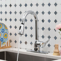 MSI 1 Handle Pull-Out Sprayer Kitchen Faucet — surface detail in natural tonality