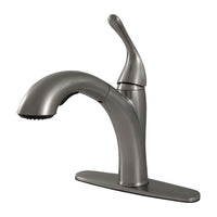 MSI 1-Handle Pull-Out Sprayer Kitchen Faucet — surface detail in natural tonality
