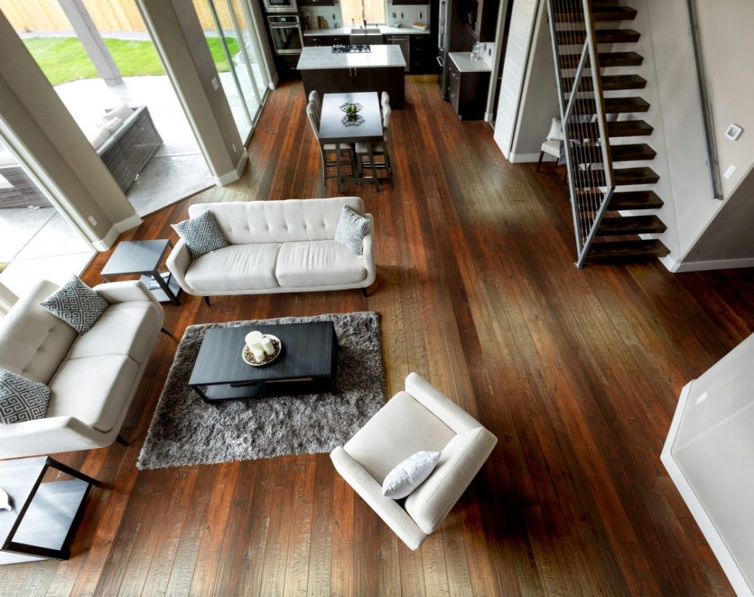 Maple Smoked Bourbon engineered hardwood room scene