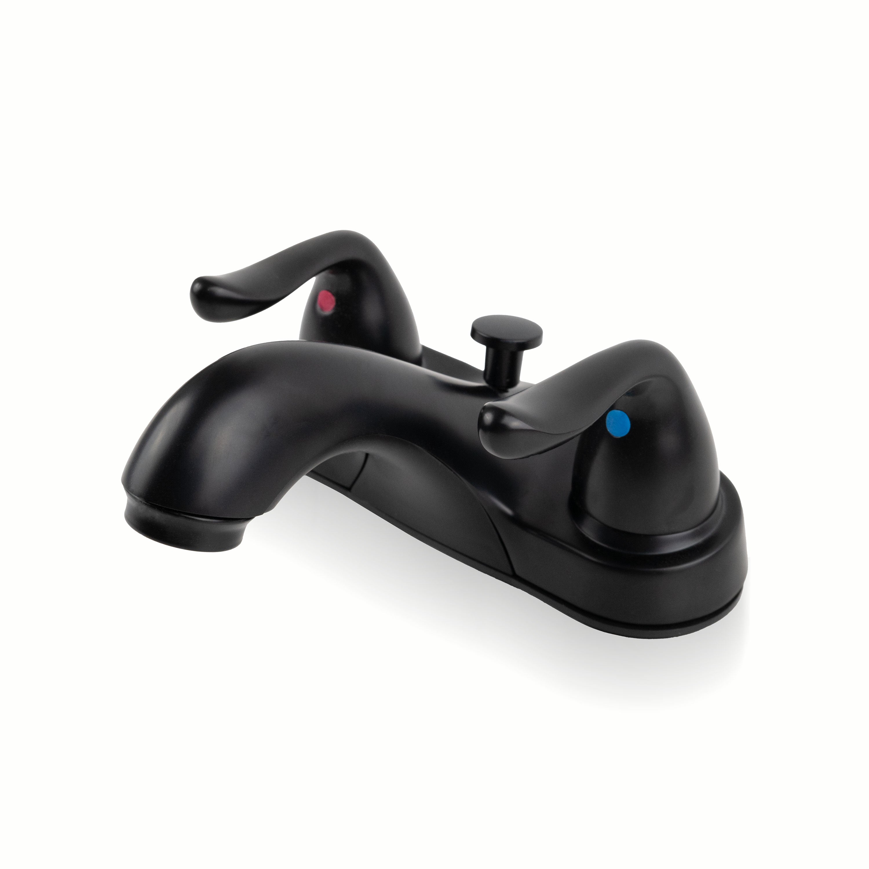 2-Handle Bathroom Faucet with Pop-Up Drain – Matte Black