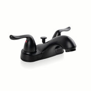2-Handle Bathroom Faucet with Pop-Up Drain – Matte Black
