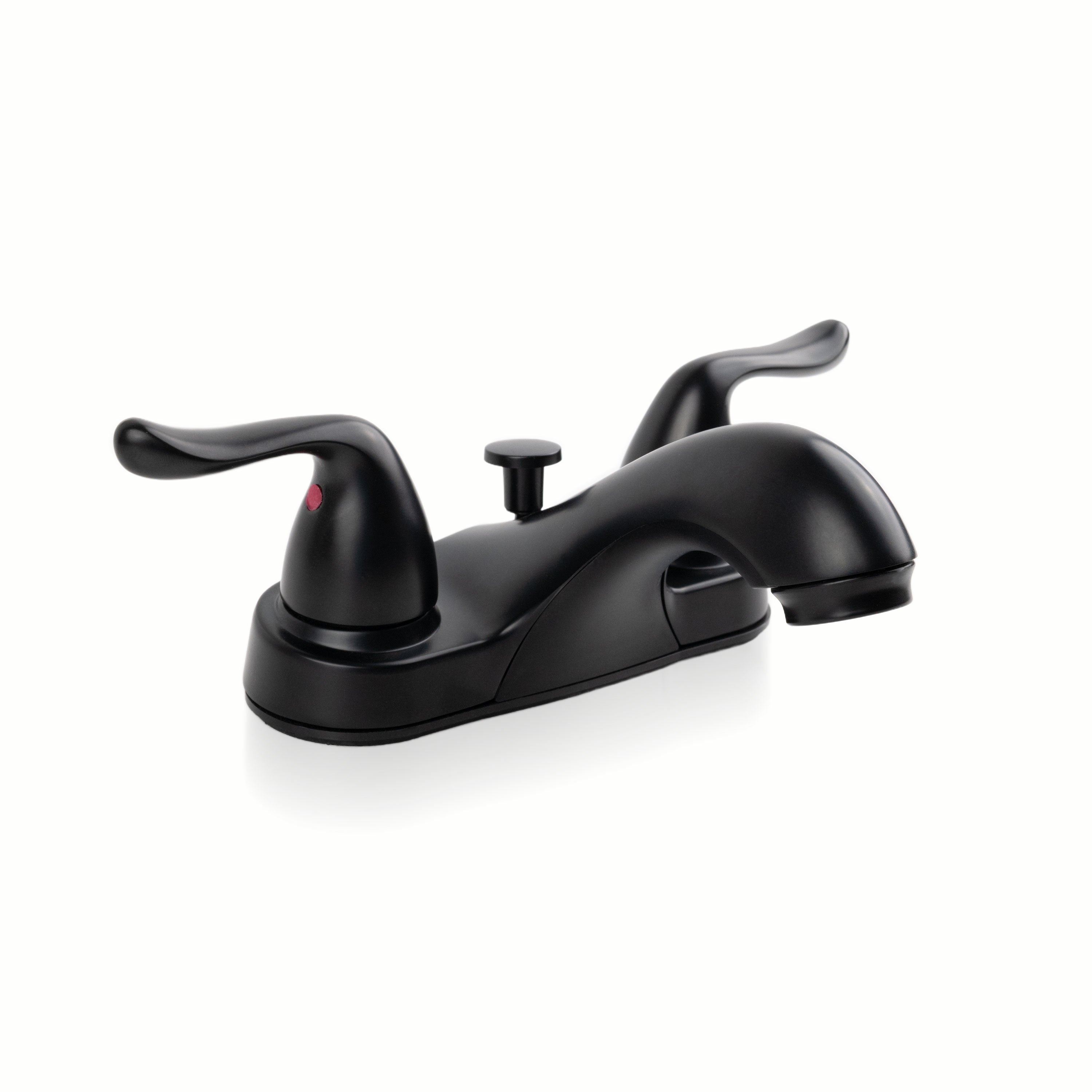 2-Handle Bathroom Faucet with Pop-Up Drain – Matte Black