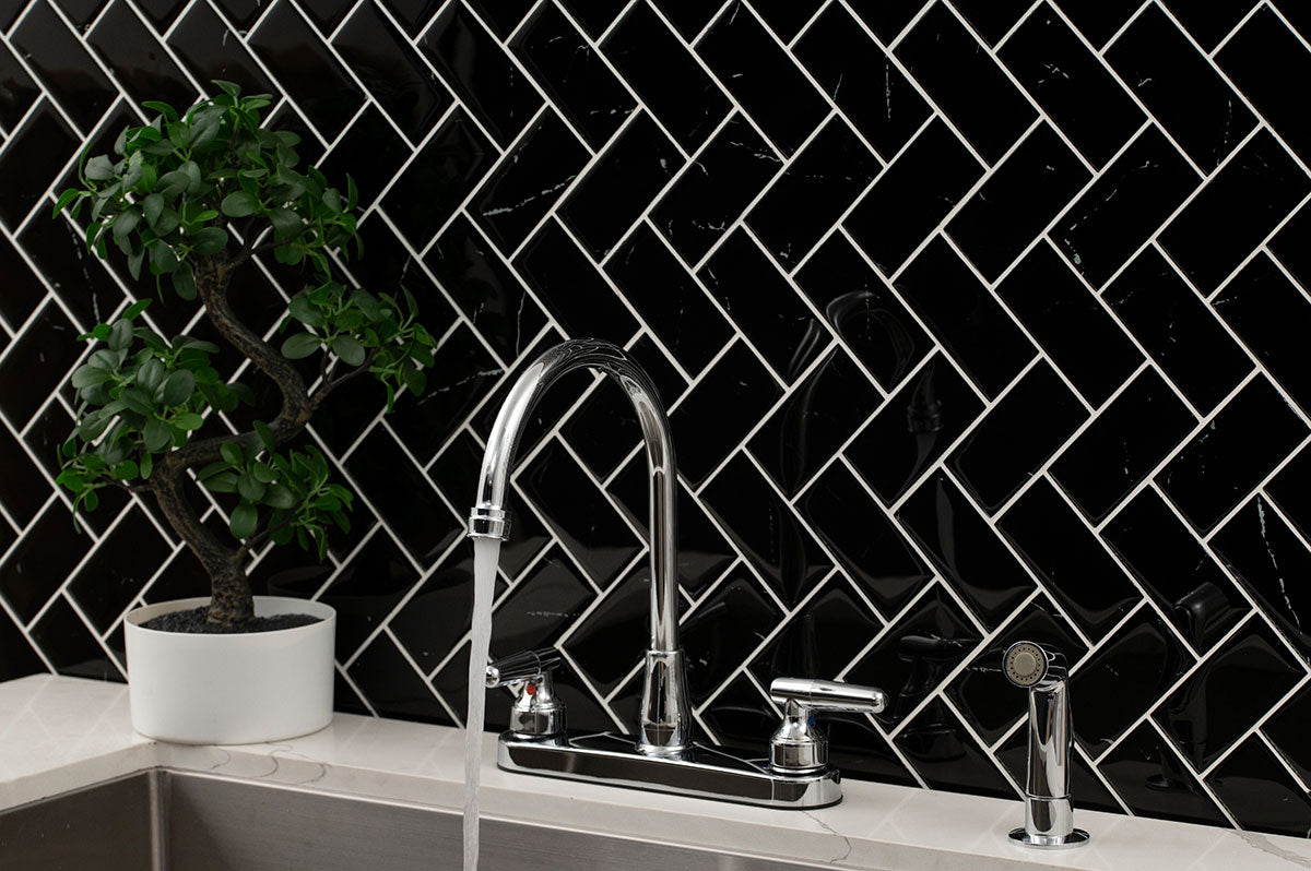 MSI 2-Handle Kitchen Faucet — surface detail in natural tonality
