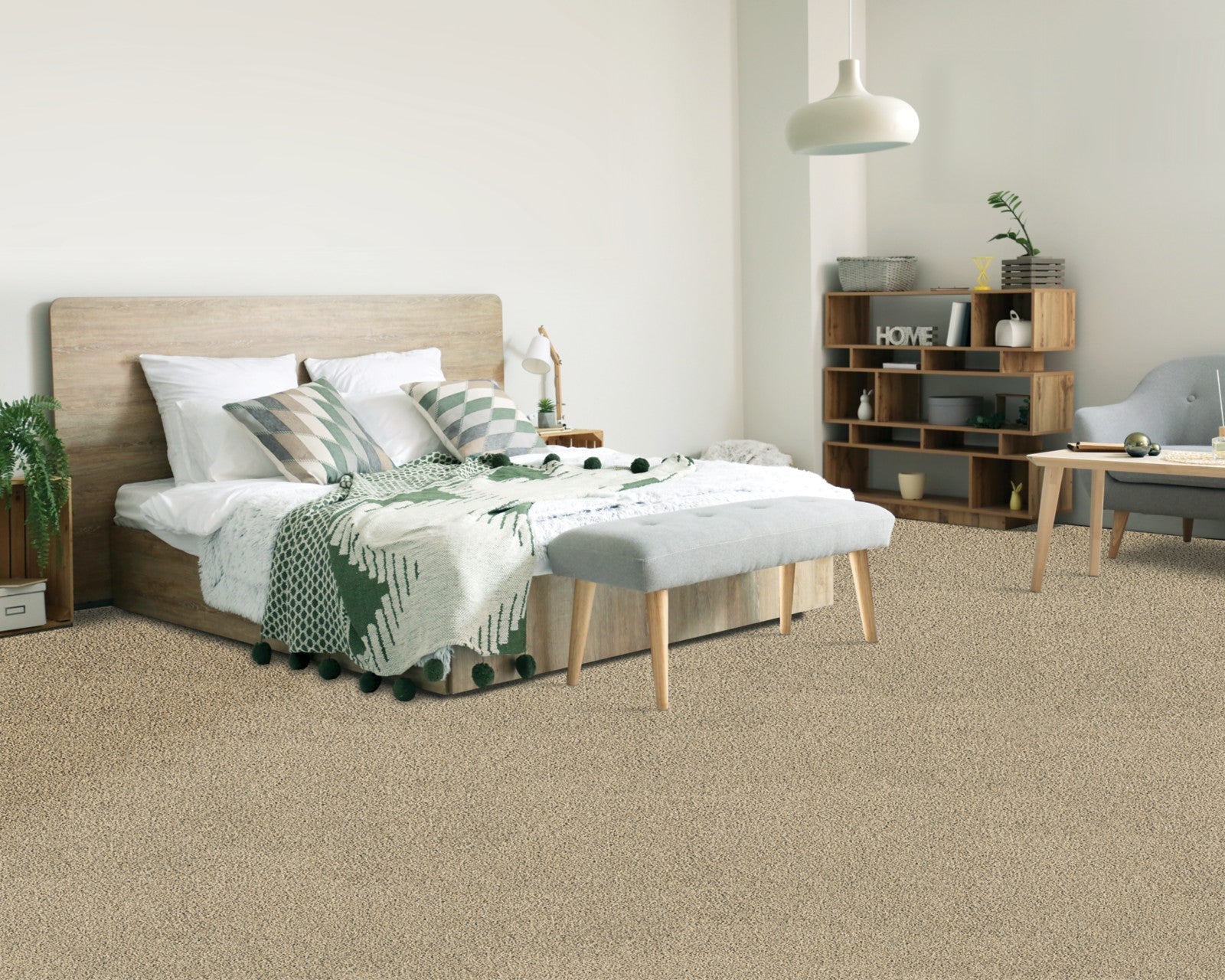 Mohawk Assorted Elements II in Soft Smoke, Carpet room scene