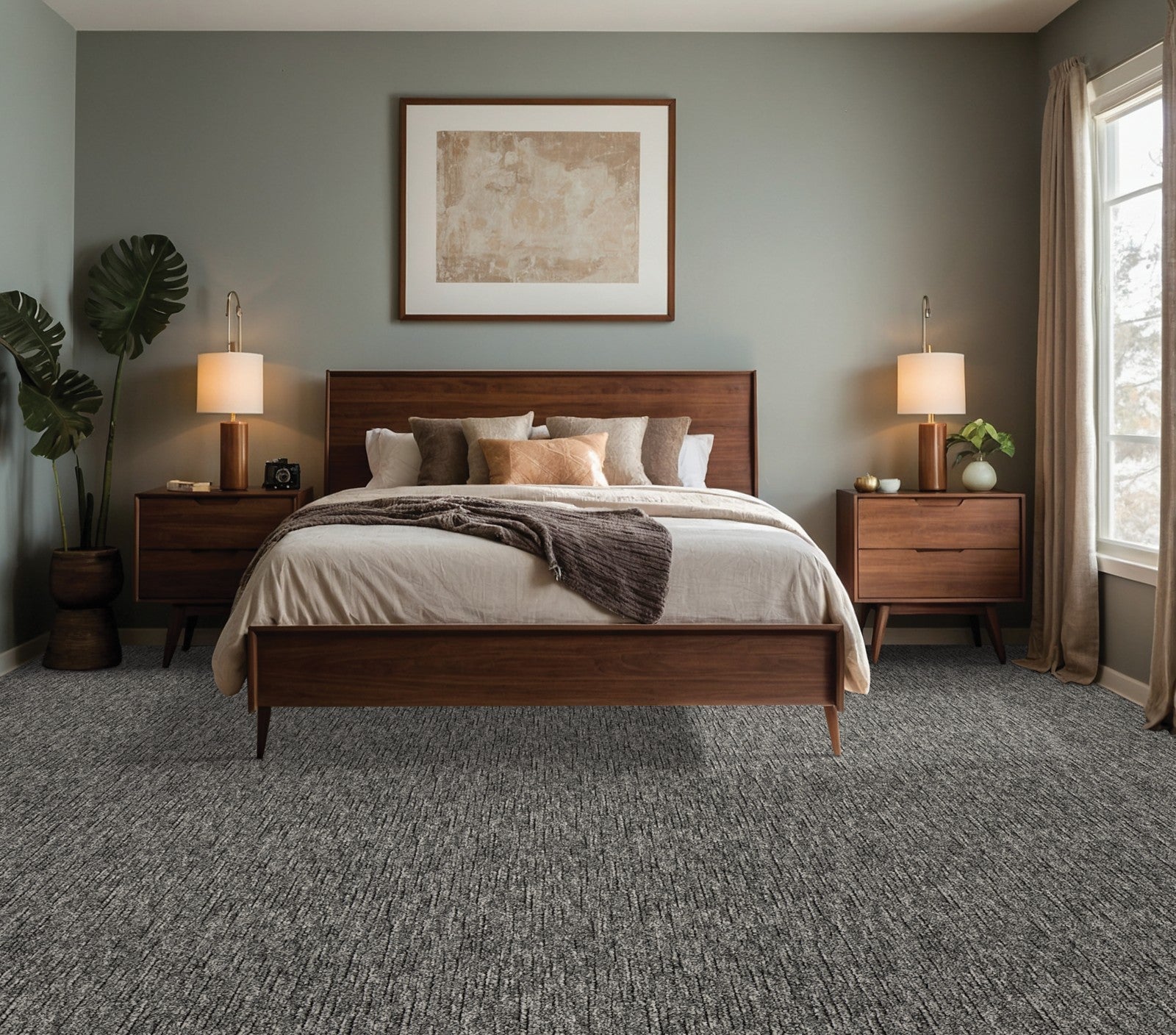 Mohawk Maple Trail in Feather Beige, Carpet room scene