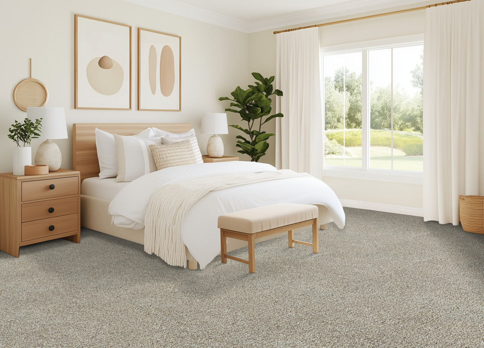 Mohawk Cozy Companion II in London Fog, Carpet room scene