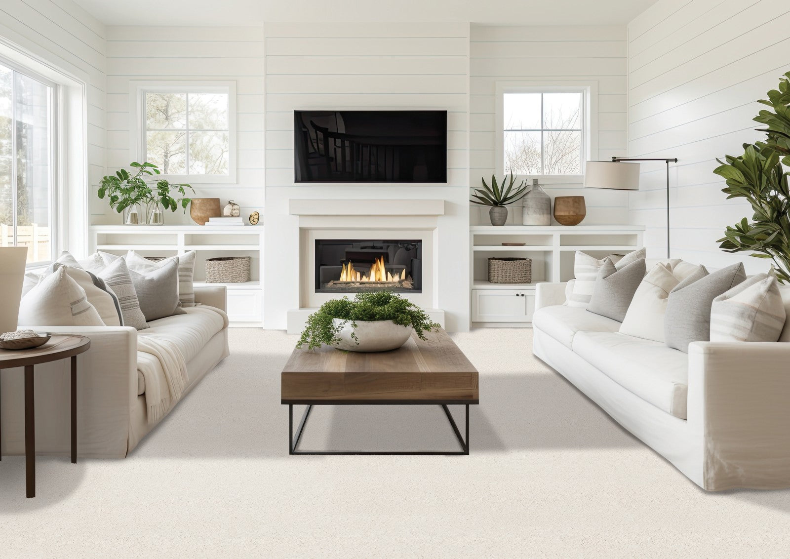Mohawk Luxuriant Touch III in White Linen, Carpet room scene