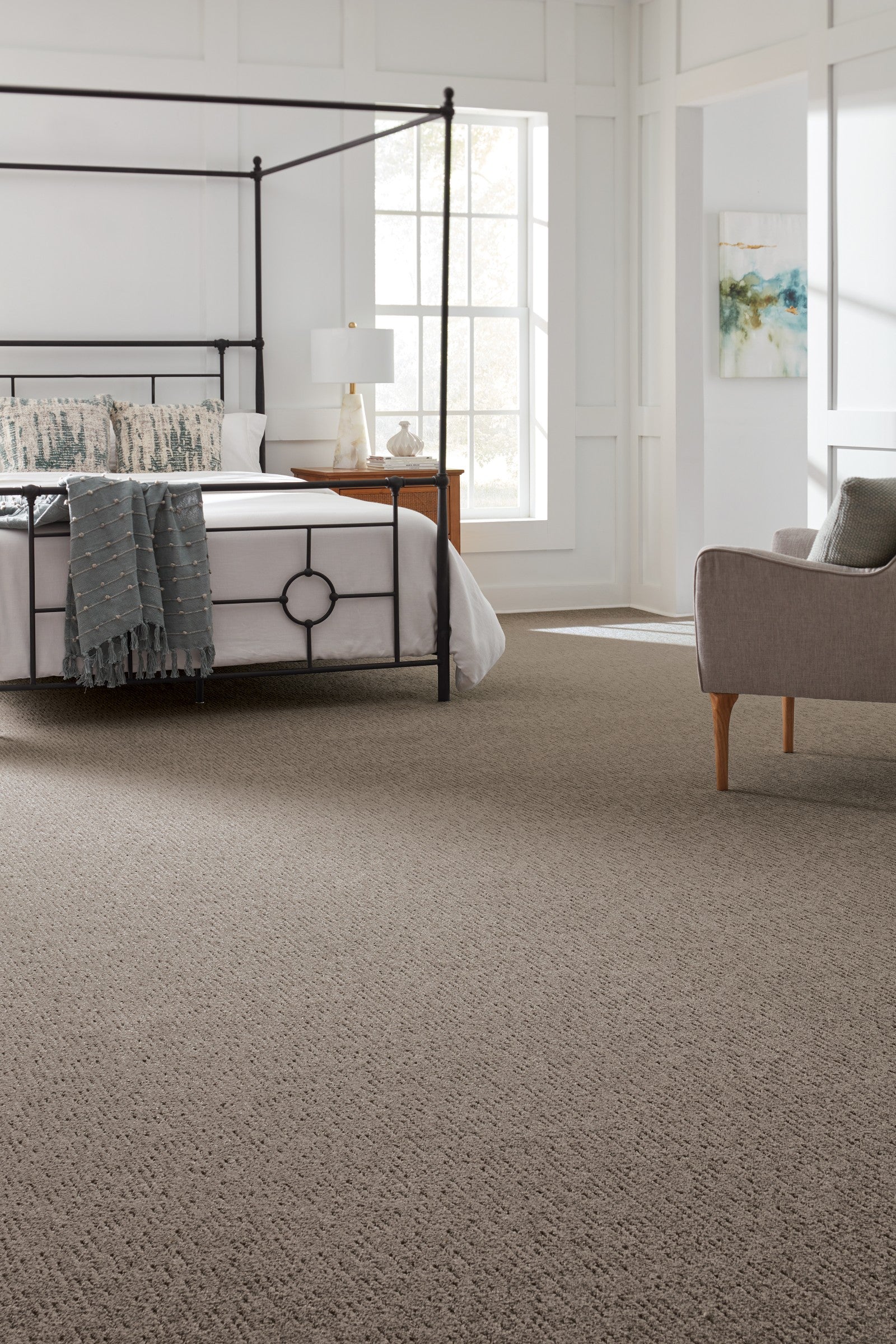 Mohawk Sculptured Touch II in Mahogany Stain, Carpet room scene